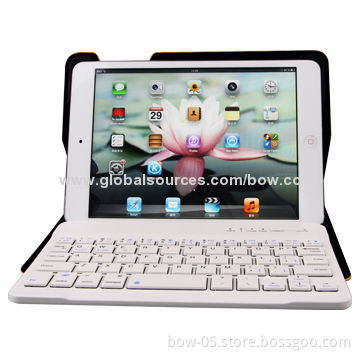 Detachable Bluetooth Keyboard + Foldable Leather Case for iPad Mini 1/2, 3.0-4.2V Operating Voltage